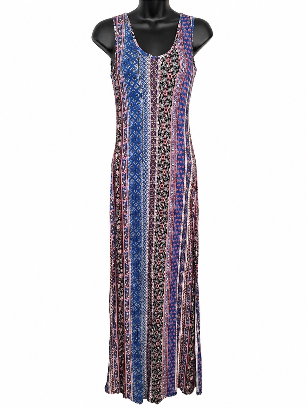 NWT Pink Republic Maxi Dress XS Boho Floral Striped Sleeveless Long Summer Dress